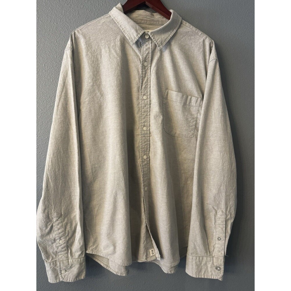 Mutual Weave Men's XXL Gray Stretch Button-Up Long Sleeve Shirt